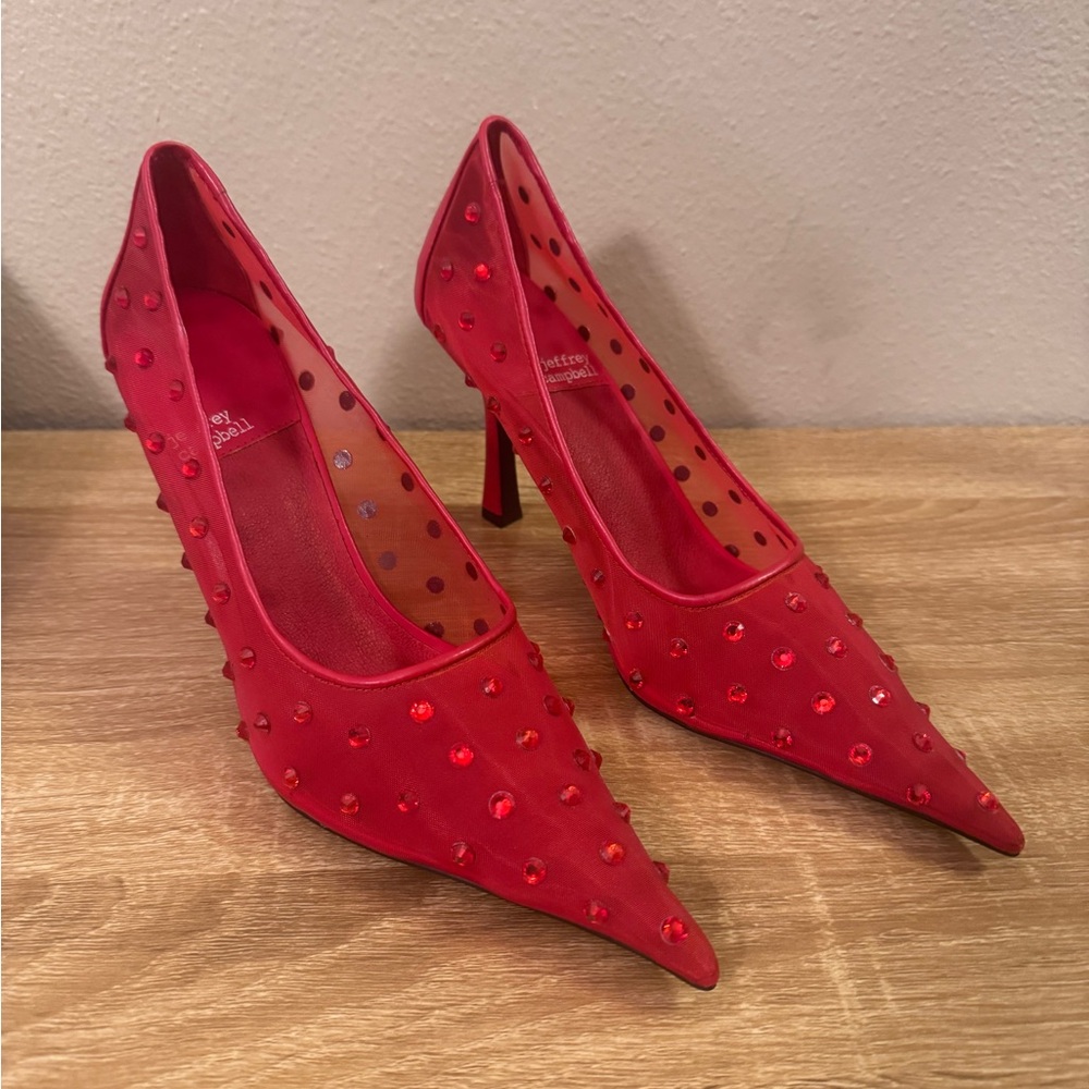 Women’s Jeffrey Campbell Genisi Pointed Toe Pump in Red Size 8.5